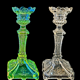 Antique German Crystal Candle Holders (1900-1930) Fenne Glashütte