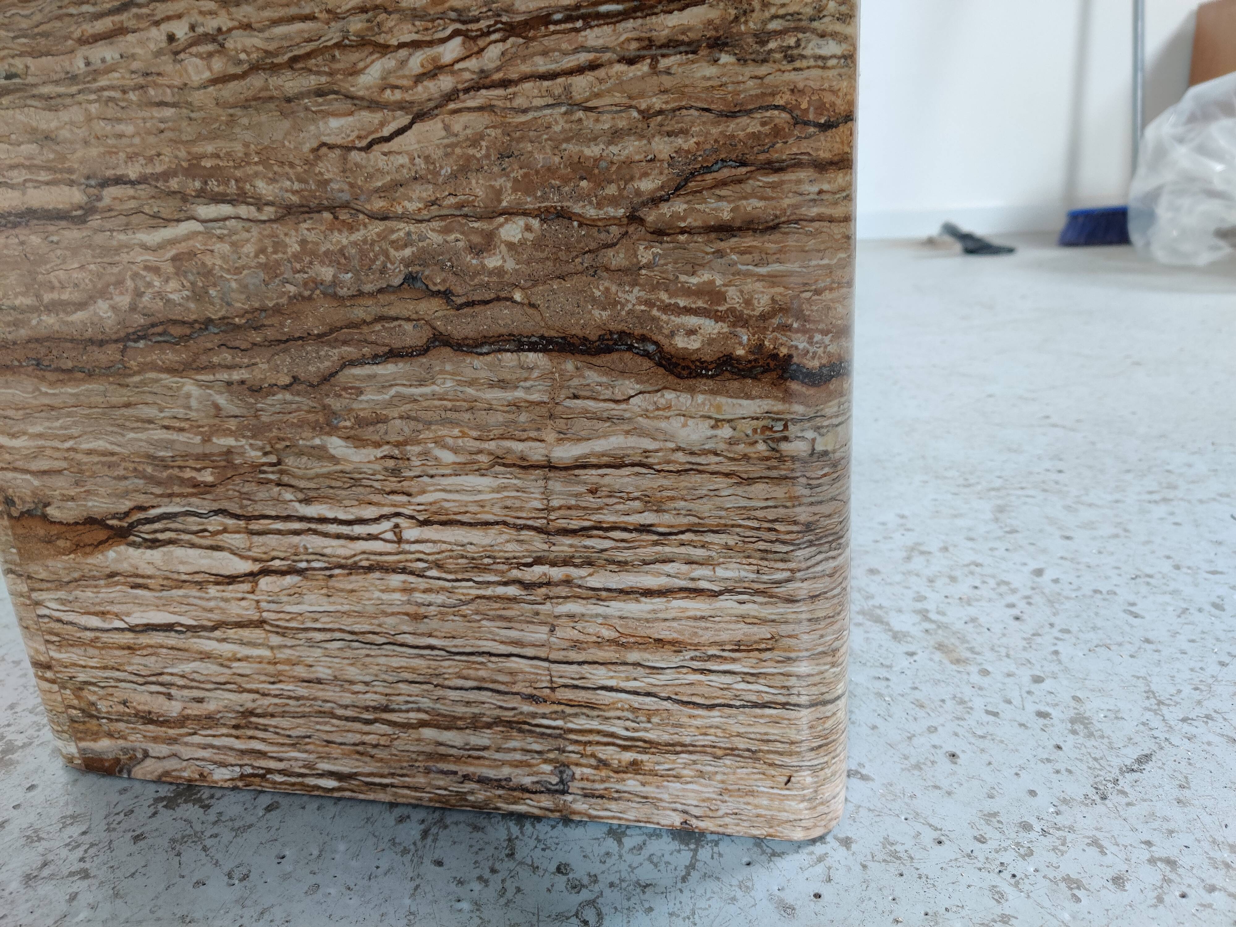 Vintage Italian travertine coffee table, 70s