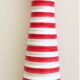 Red and white ceramic vase with vintage embossed mark