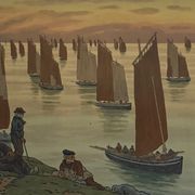 Lithograph by Henri Rivière The Wind of Noroît - The Old Ones
