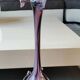 Elegant Large vase, Murano/Italy. Floral/Calla shape collar. Decorated with scrolls/lilac/plum waves. High 43 cm