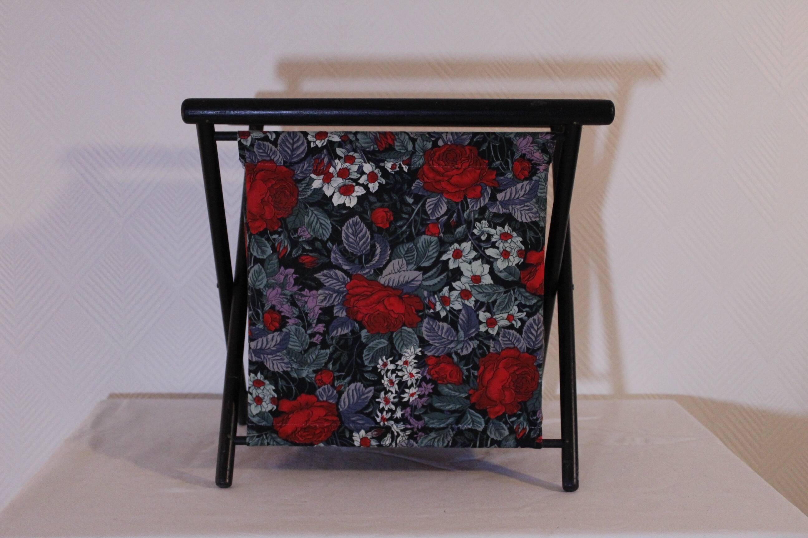 Floral fabric magazine rack