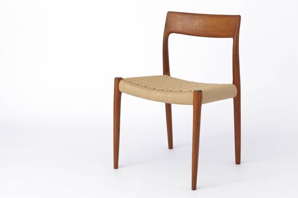 1 sur 7 Chaise de salle à manger en teck Niels Otto Møller modèle 71 (1951) – Assise tissée à la main