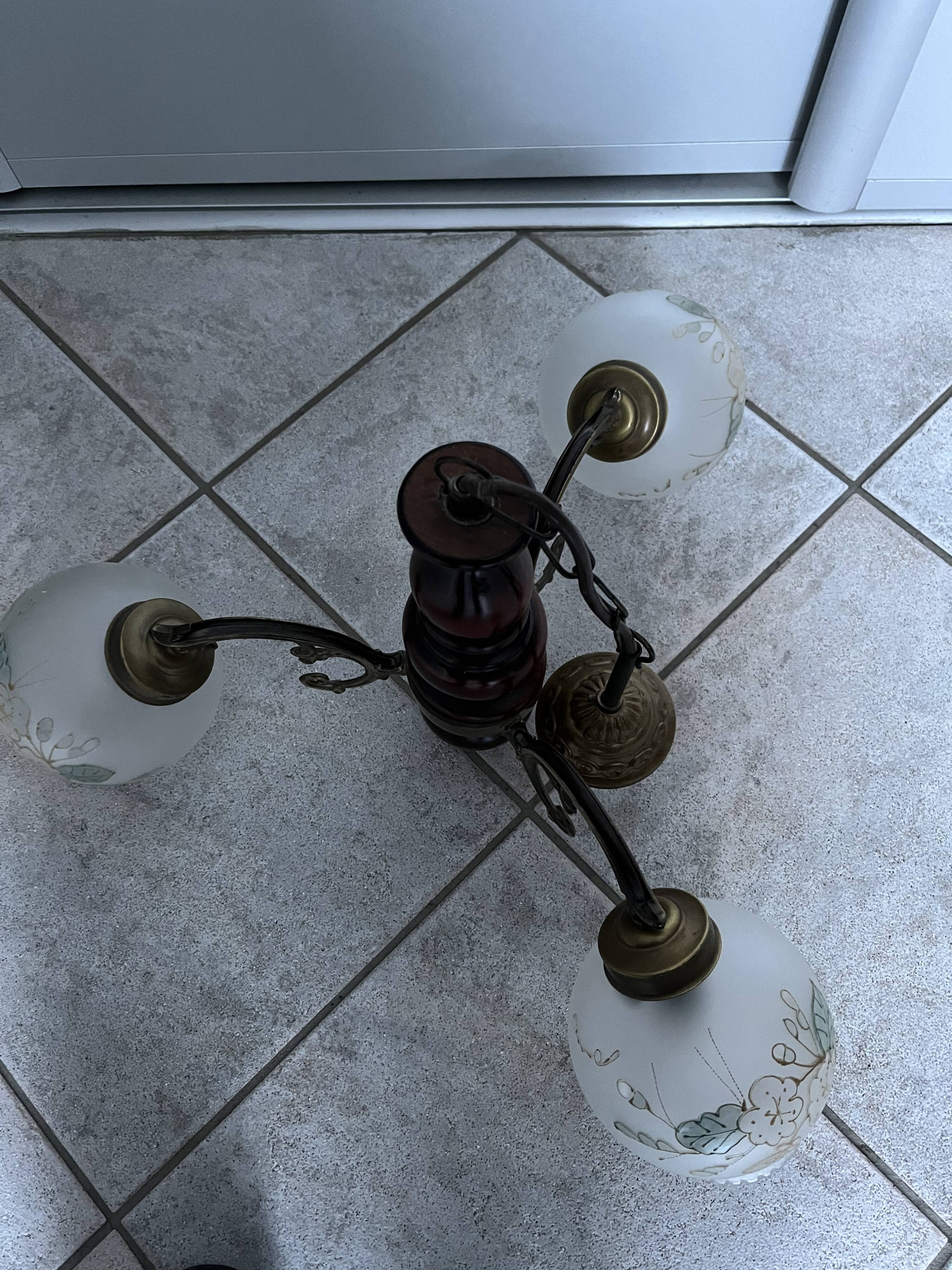 Vintage three-light chandelier