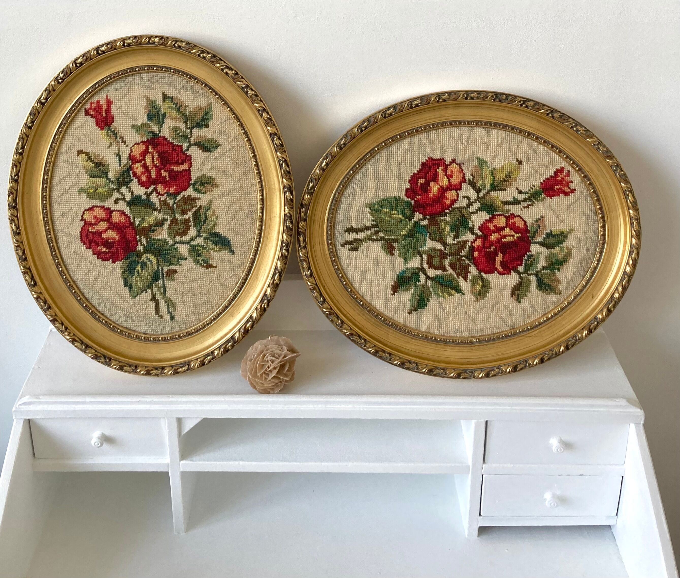 Canevas vintage motif roses