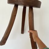 Brutalist wooden stool