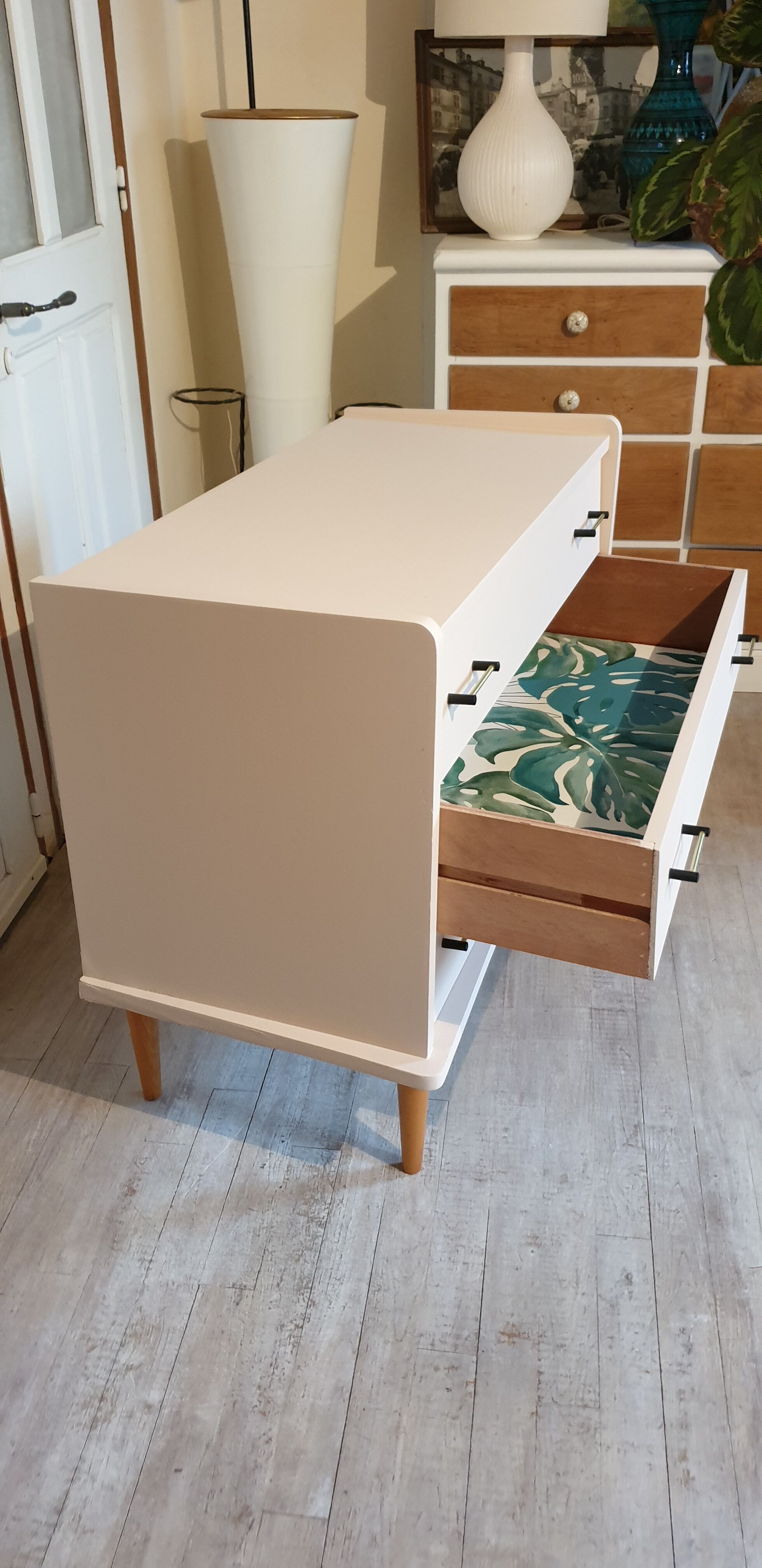 Pink vintage chest of drawers