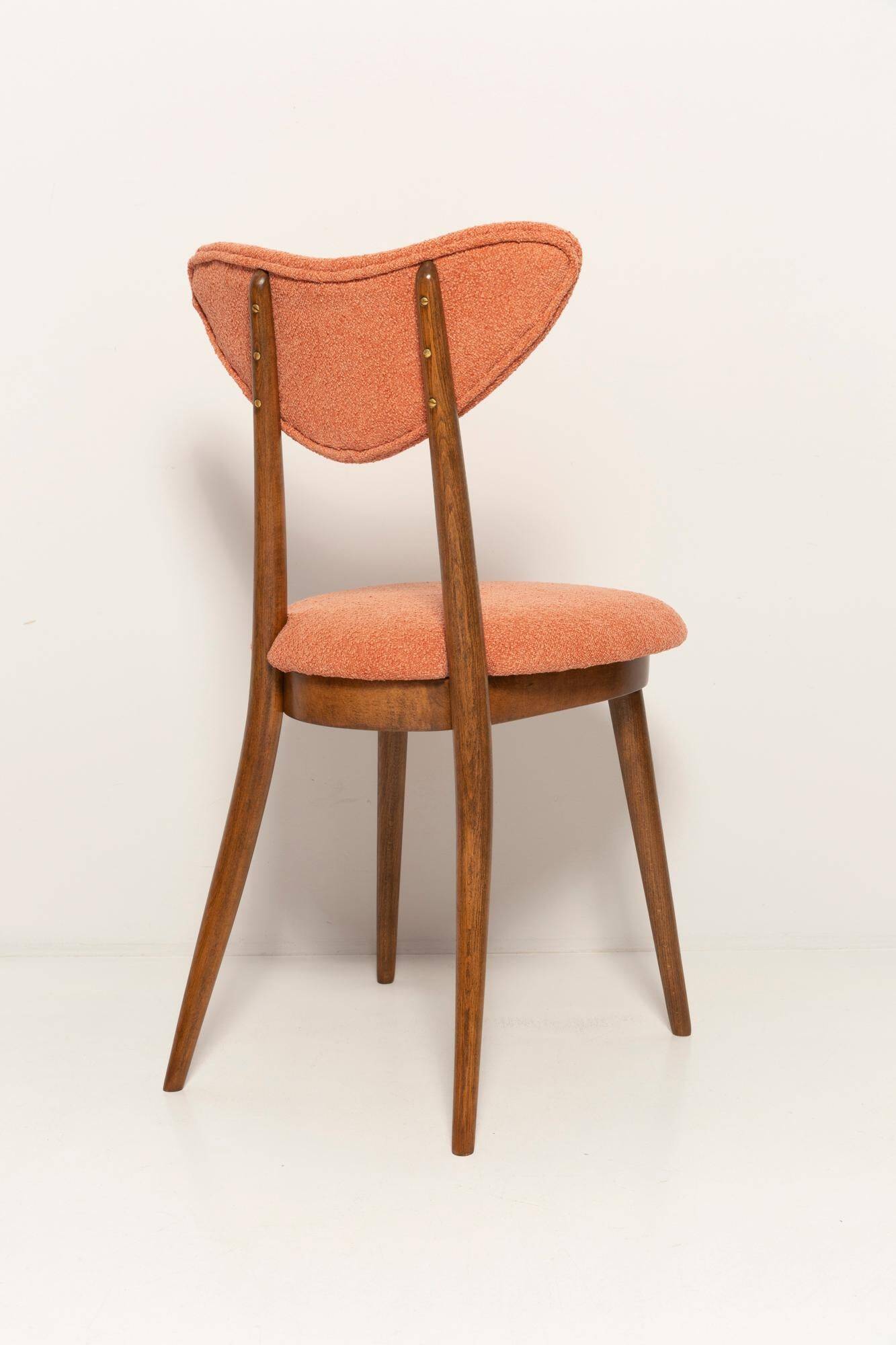 Vintage Heart Chair in Orange Velvet, Europe, 1960s