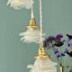 Vintage triple tulip pendant light in frosted glass in the shape of flowers