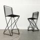 Postmodern black kitchen bar stool Kreuzschwinger by Till Behrens for Schlubach, 1980s.