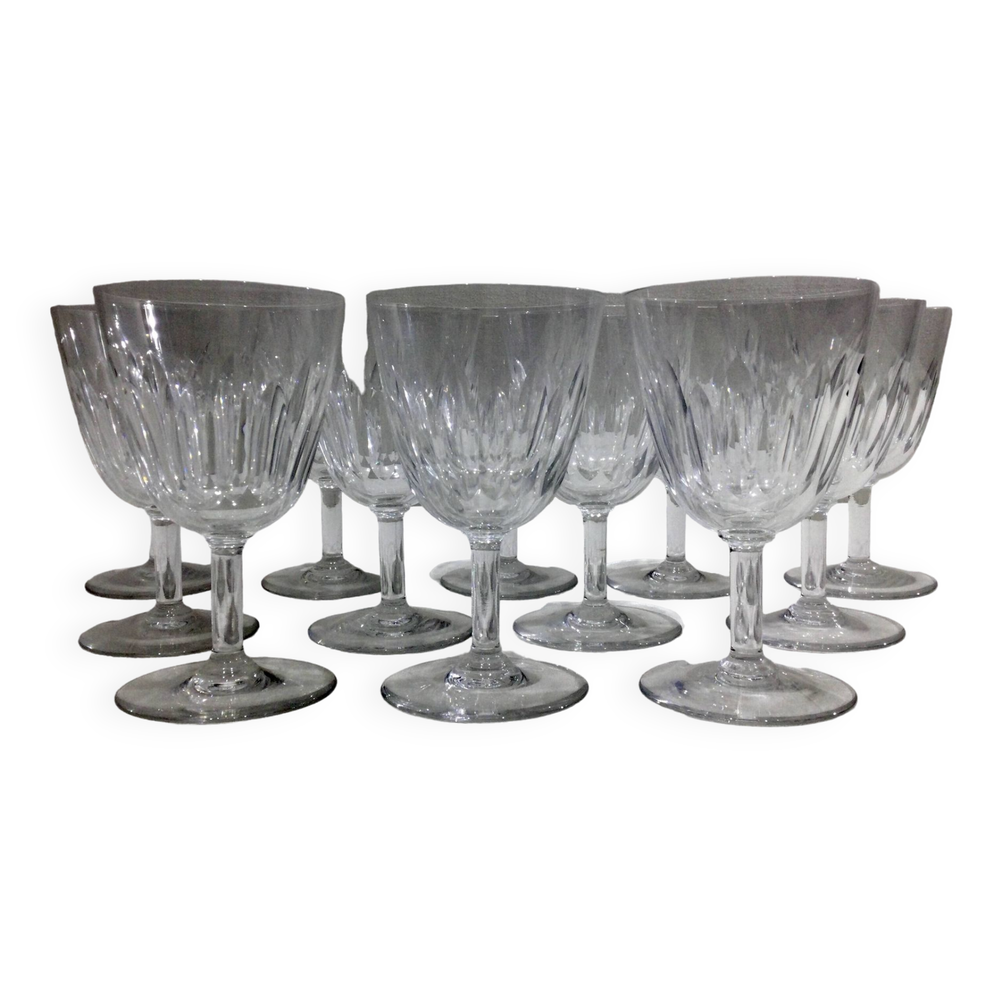 Baccarat – 12 white wine glasses in Baccarat Crystal Casino Model