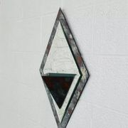 Miroir Art Deco années 40 forme losange avec cache pot intégré