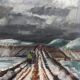Tableau ancien le long chemin