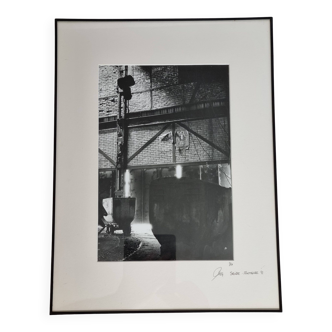 Photographie industrielle, usine désaffectée, métallurgie, signée et numérotée, 40 cm