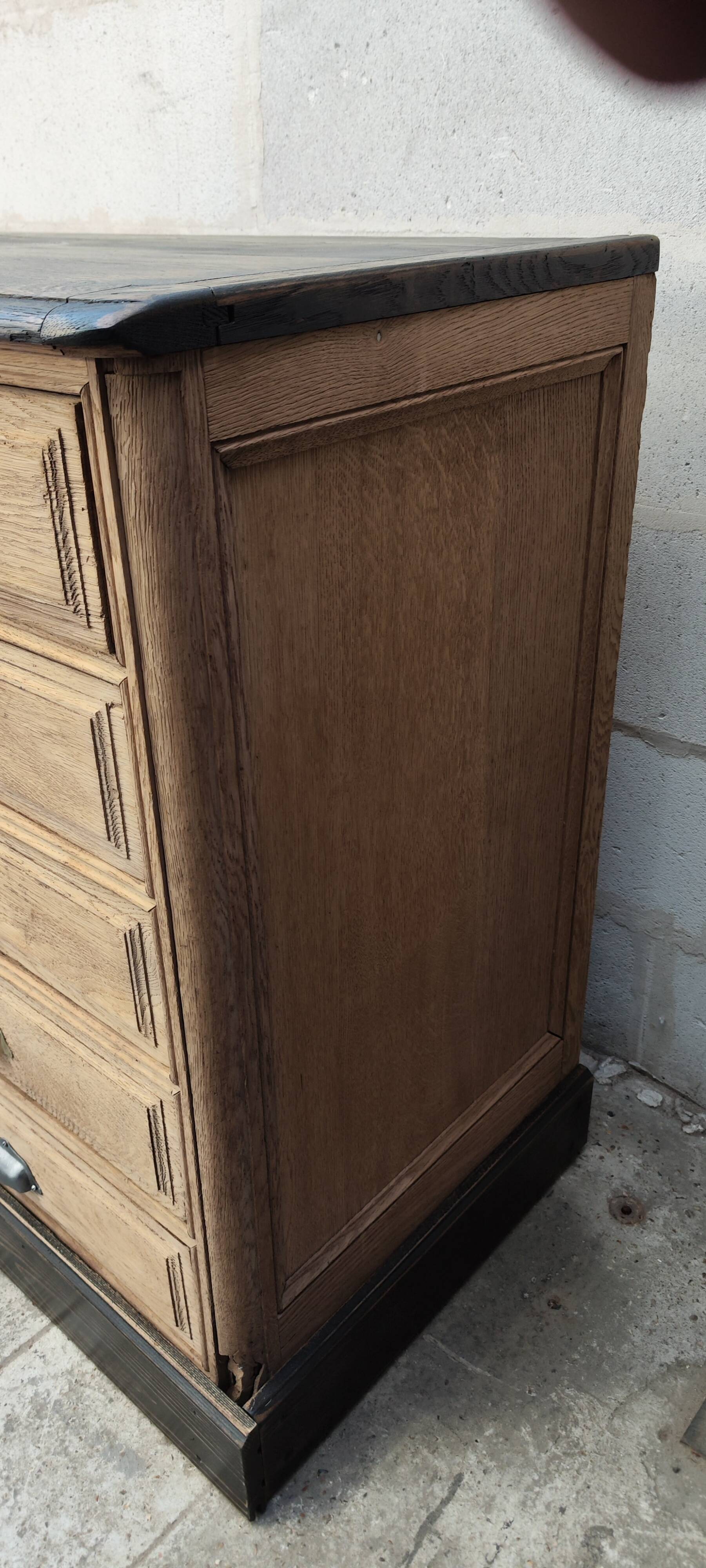 Old oak cabinet with fifteen drawers
