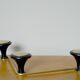 Coat rack, coat hook in gold metal and head black bakelite