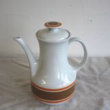 Cafetière ancienne en porcelaine Bareuther blanche et marron