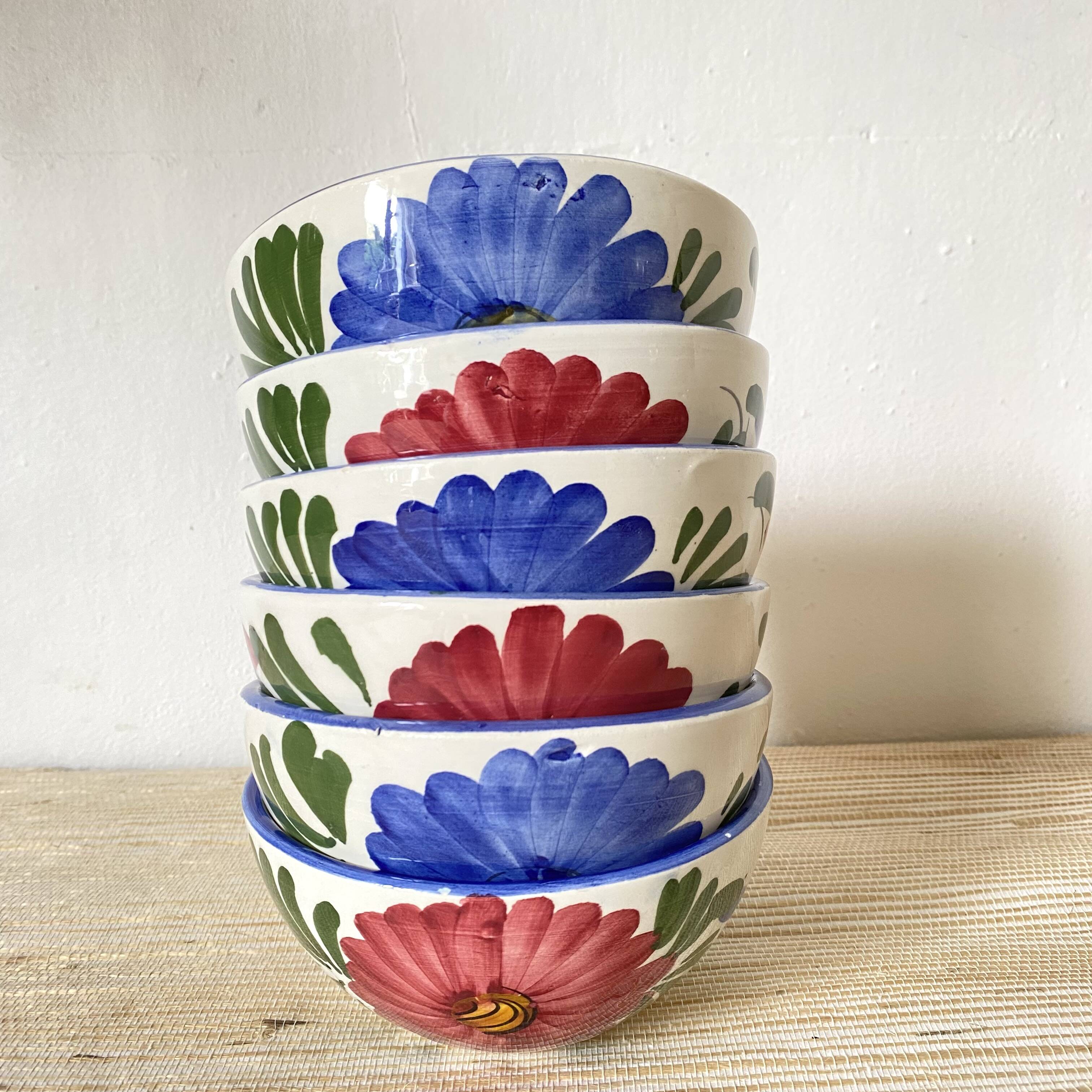 Floral ceramic bowls