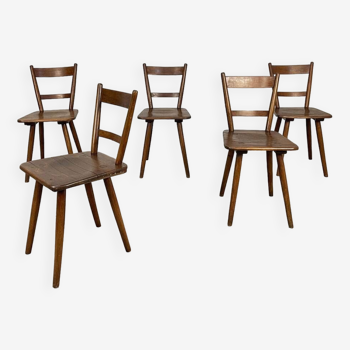 5 chaises Schneck années 1950