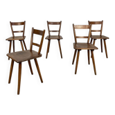 5 chaises Schneck années 1950