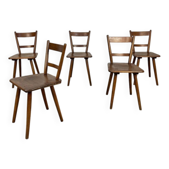 5 chaises Schneck années 1950