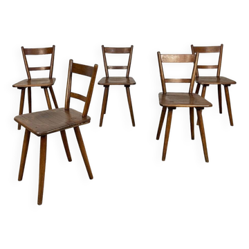 5 chaises Schneck années 1950