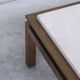 Table d’appoint travertin et laiton 1960