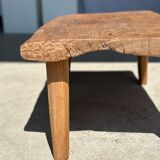 table basse en teck blond quadripode
