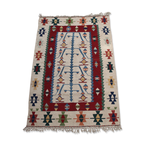 Tapis Kilim en laine polychrome