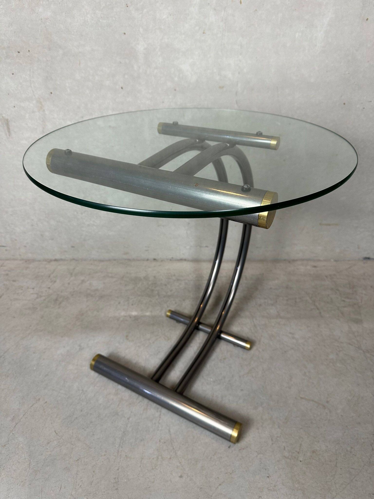 Table d'appoint en chrome au design vintage