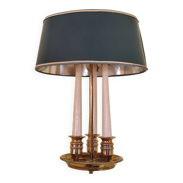 Empire style hot water bottle lamp - bronze and brass candle holder lamp
