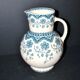 Vase, pichet Malines en faïence fleuri bleue Sarreguemines U&C