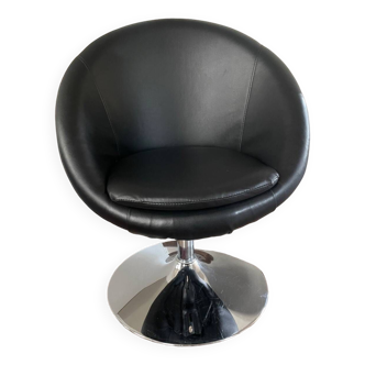 fauteuil simili cuir pivotant pied chrome