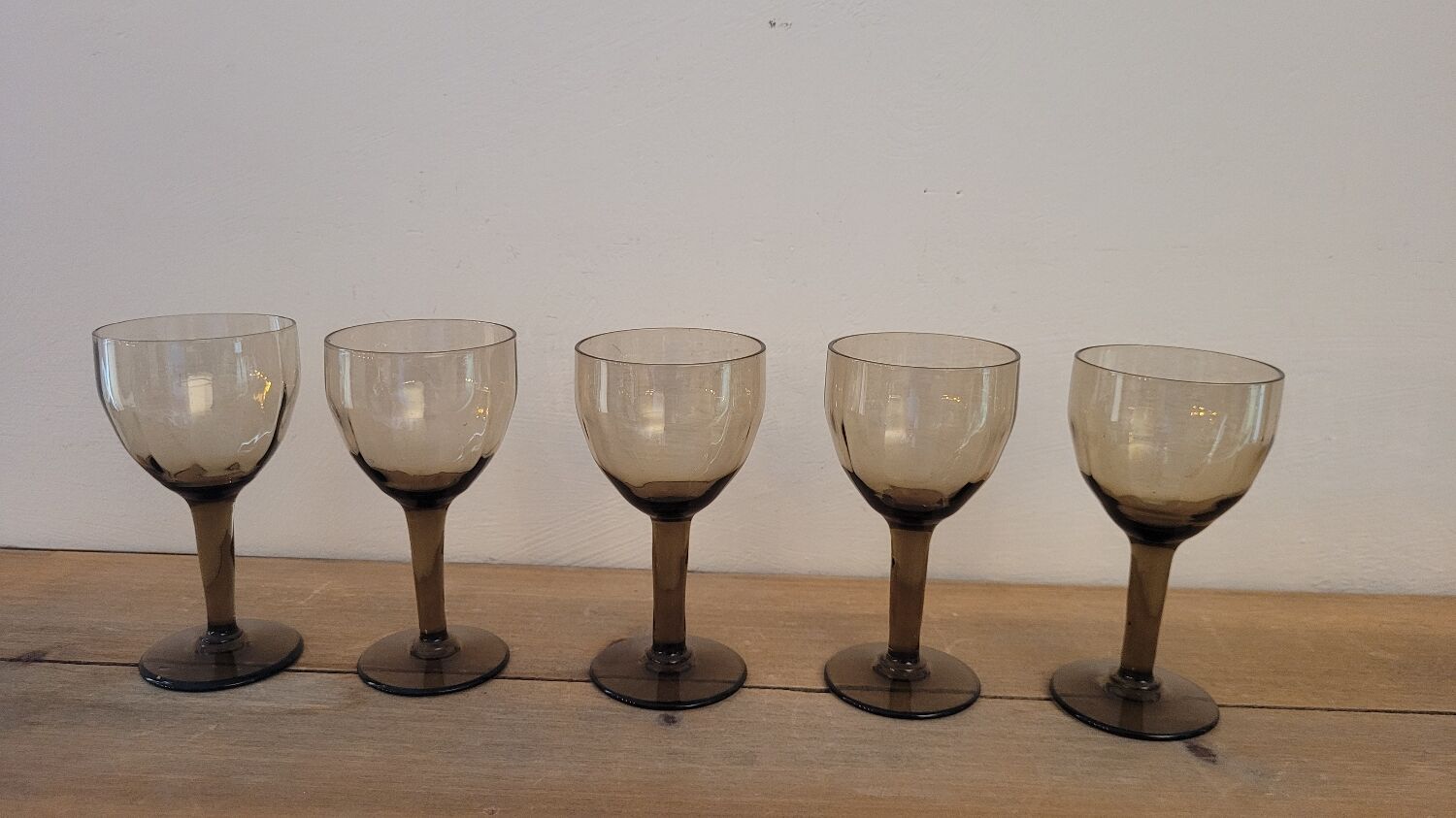 60's smoked port glass