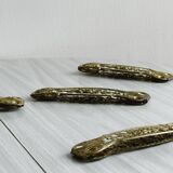 4 napkin rings - napkin holder - metal cutlery with golden rose flowers.