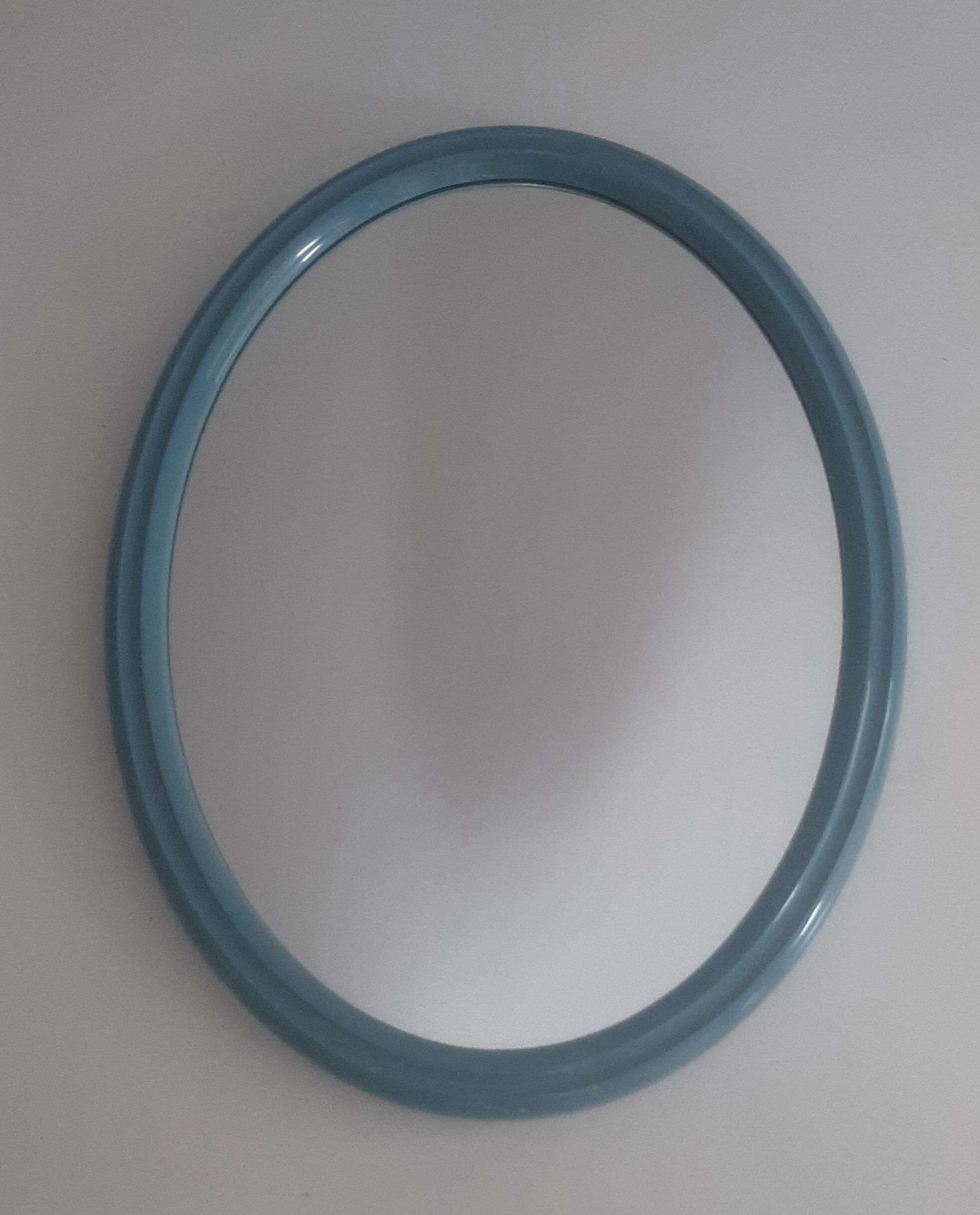 Vintage oval mirror blue 60s 70s