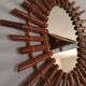 Sun mirror in bamboo and rattan, 70x55 cm