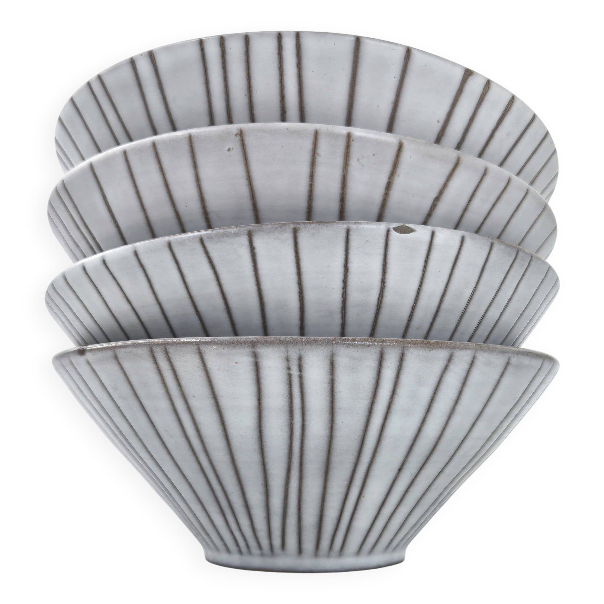 Set of 4 bowls by Jacques Rivier, 1950s vintage