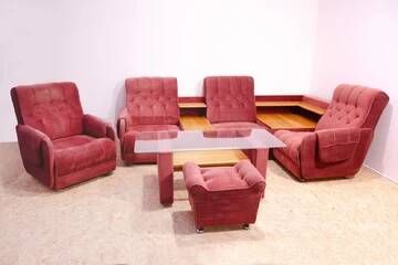 Living room set vintage Eastern Bloc seating set 1980s Czechoslovakia