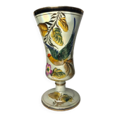 Bequet Quaregnon, vase piédouche à décor d’oiseau vers 1950