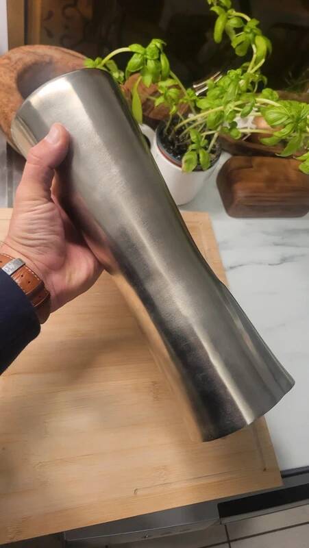 Large designer stainless steel vase