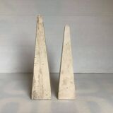 Pair of Fratelli Mannelli travertine bookends
