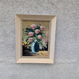 Oil on canvas, bouquet of ranunculus