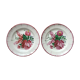 Pair of decorative plates "Bouquet" in old earthenware