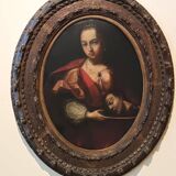 Old oil painting on canvas, Salome holding the head of John the Baptist - 18th century