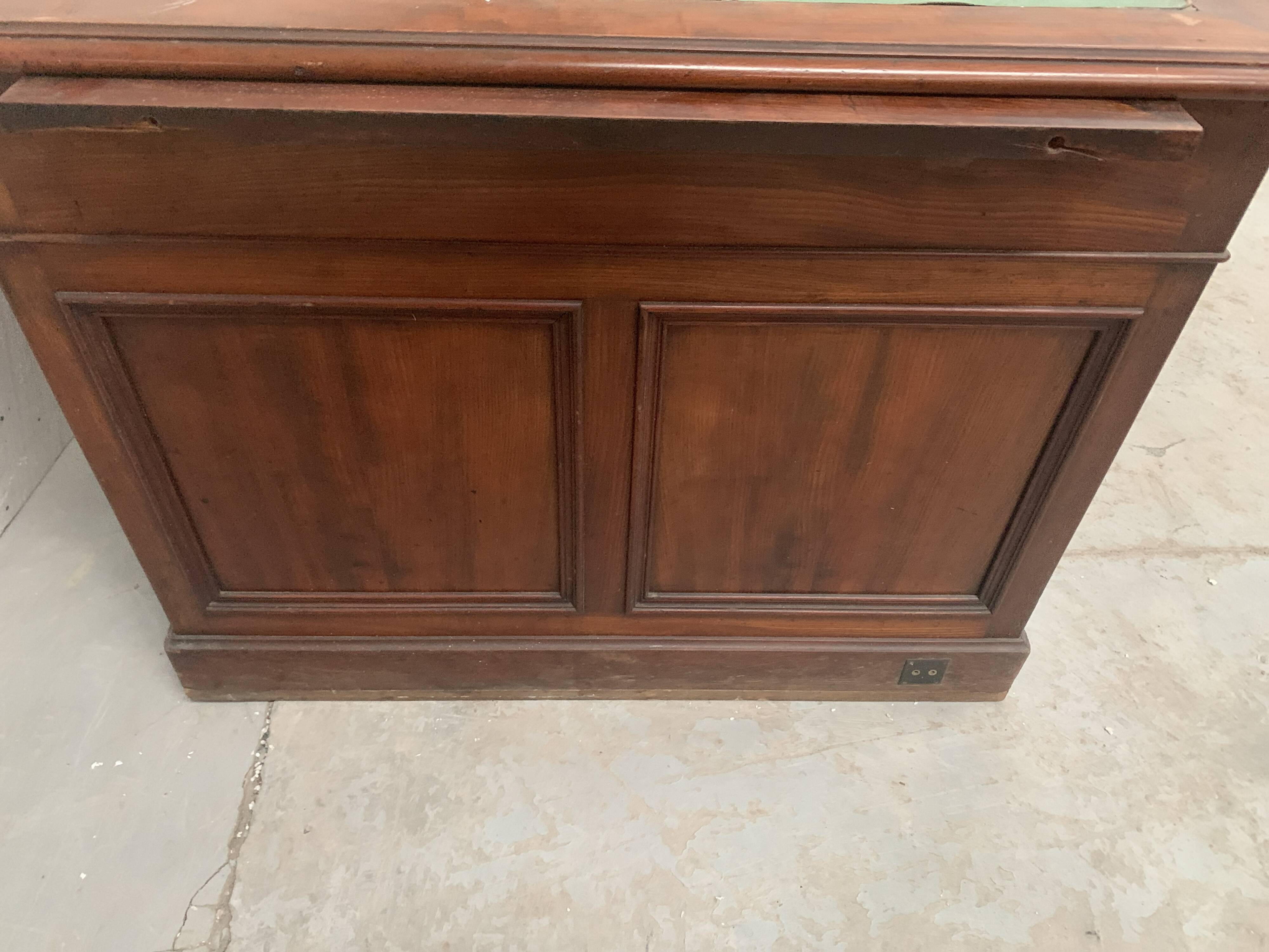 Napoleon III style flat desk with pedestal in 19th century mahogany