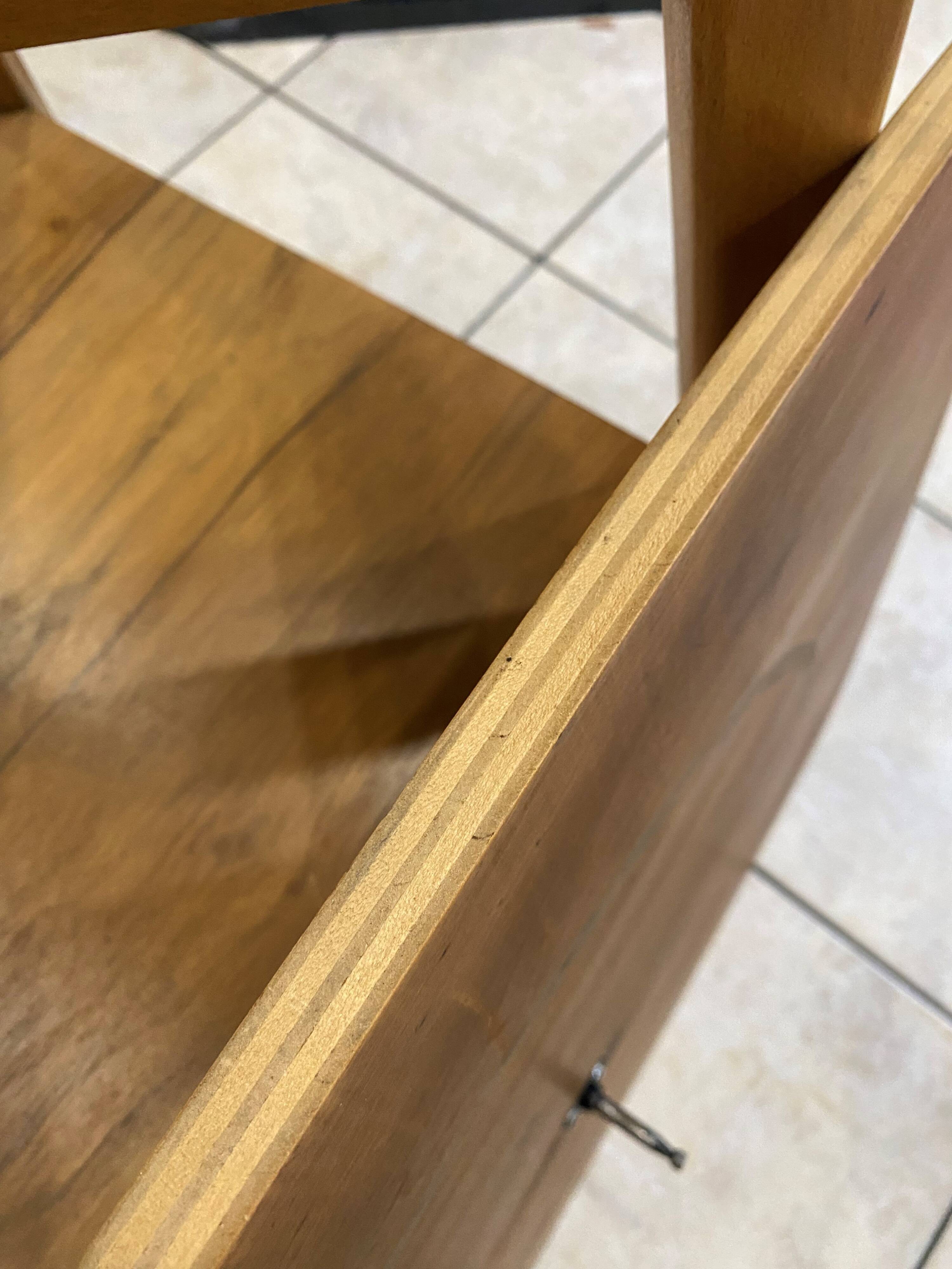 Scandinavian wooden side coffee table with vintage 50s swivel top