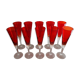 10 vintage champagne flutes in ruby red glass
