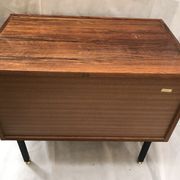 Lacquered 3-drawer chest with rosewood veneer.