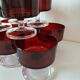 Ensemble 11 verres teinte rubis années 70